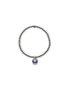 Chantecler silver elastic bracelet with blue enamel bell