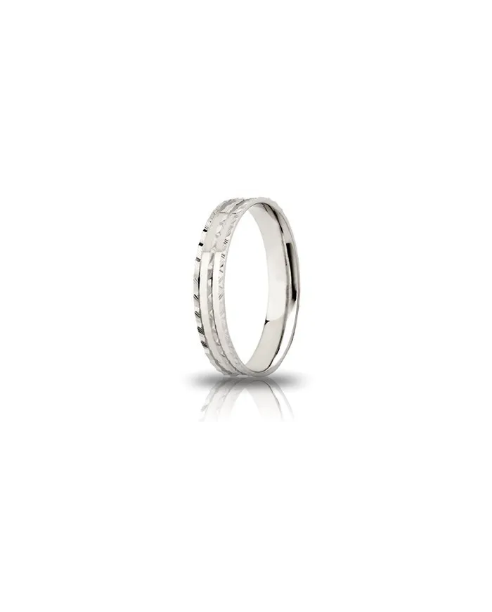 Bague de fiançailles Ninfea d'Unoaerre en argent blanc 3,5 mm