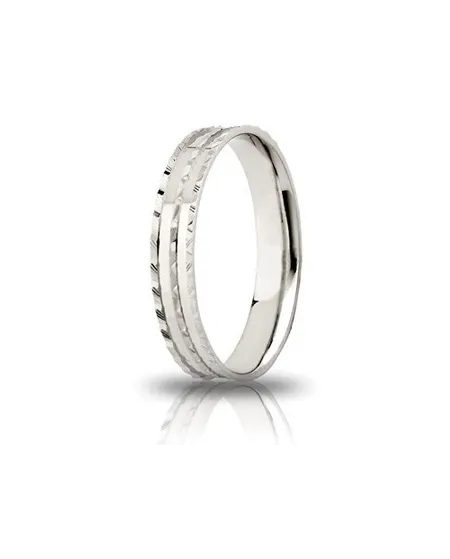 Fedina di Fidanzamento Unoaerre Ninfea in Argento Bianco 3,5 mm