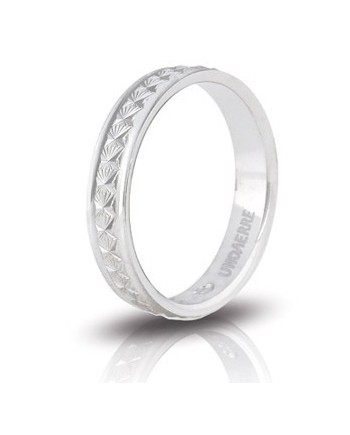 Bague de fiançailles Pétunia Unoaerre en argent blanc 3,40 mm