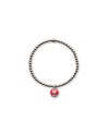 Chantecler silver elastic bracelet with red enamel bell