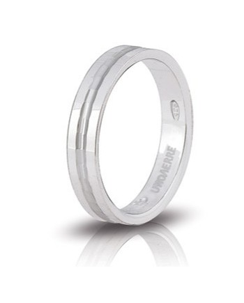 Fedina di Fidanzamento Unoaerre Biancospino in Argento Bianco 3,8 mm