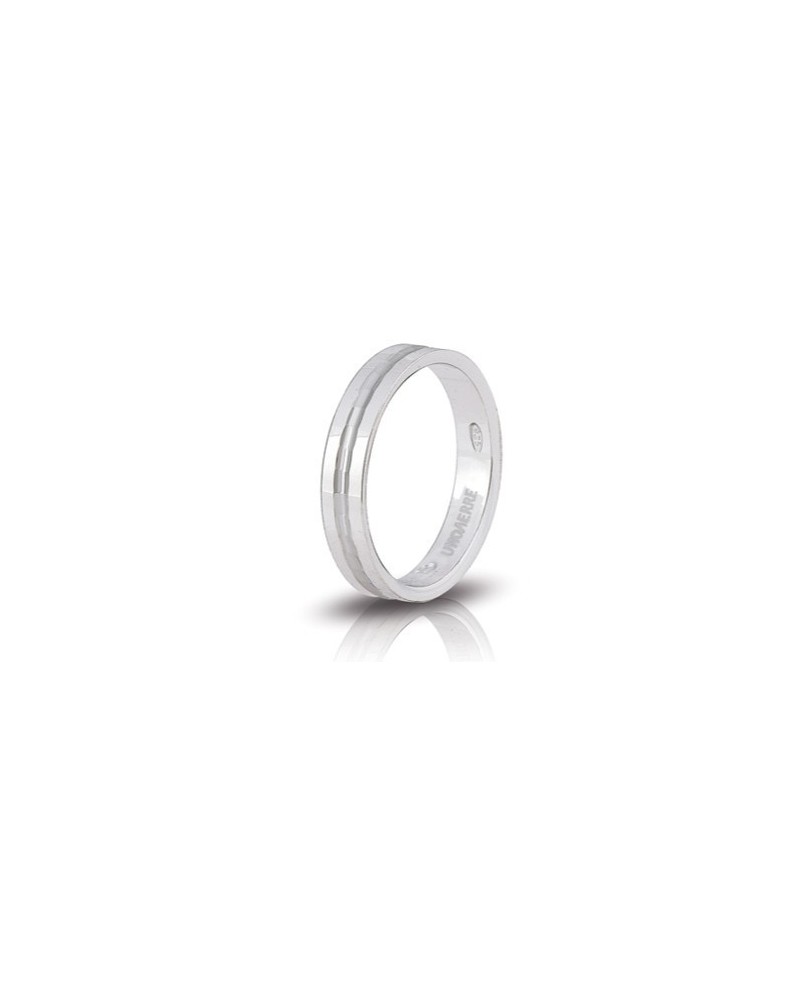 Fedina di Fidanzamento Unoaerre Biancospino in Argento Bianco 3,8 mm