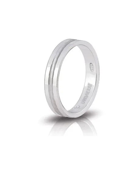 Unoaerre Biancospino Engagement Ring in White Silver 3.8 mm