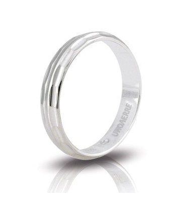 Fedina di Fidanzamento Unoaerre Peonia in Argento Bianco 3,5 mm