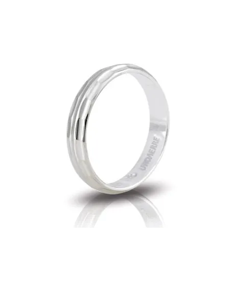 Fedina di Fidanzamento Unoaerre Peonia in Argento Bianco 3,5 mm