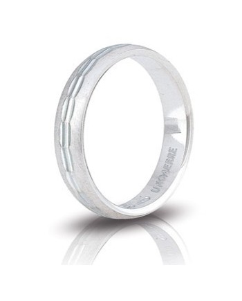 Bague de fiançailles Ibisco d'Unoaerre en argent blanc 3,4 mm