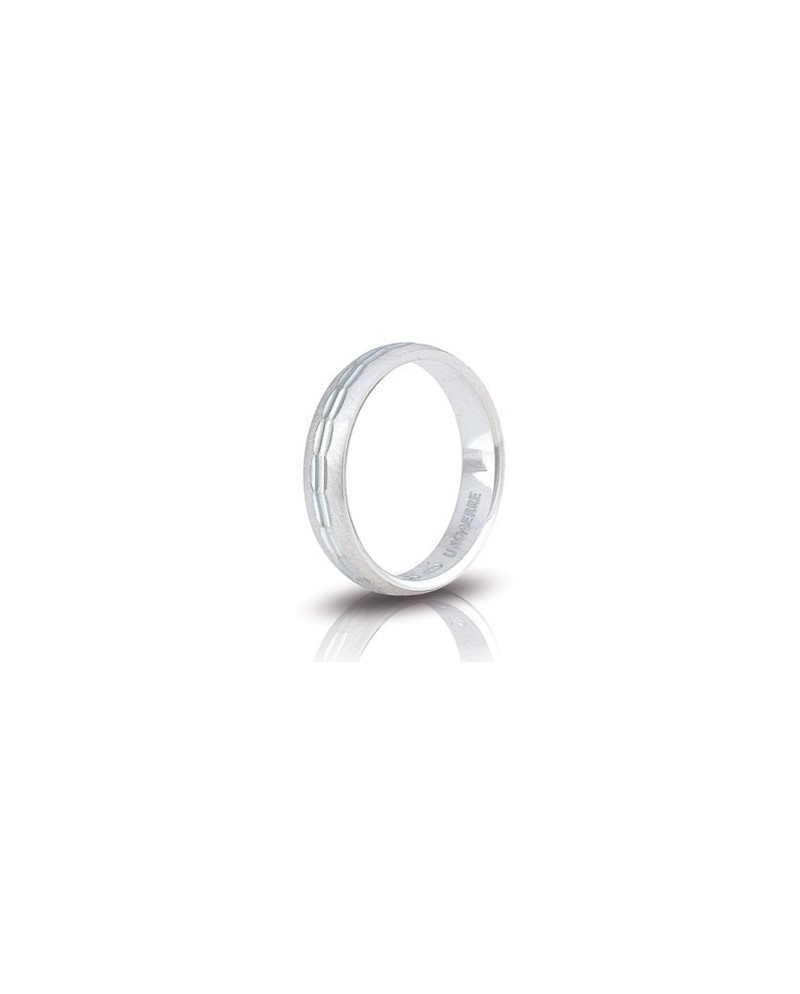 Bague de fiançailles Ibisco d'Unoaerre en argent blanc 3,4 mm