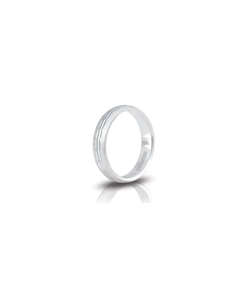 Fedina di Fidanzamento Unoaerre Ibisco in Argento Bianco 3,4 mm Fedina di Fidanzamento Unoaerre Ibisco in Argento Bianco 3,4 mm