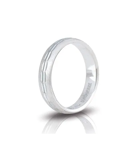 Unoaerre Ibisco Engagement Ring in White Silver 3.4 mm