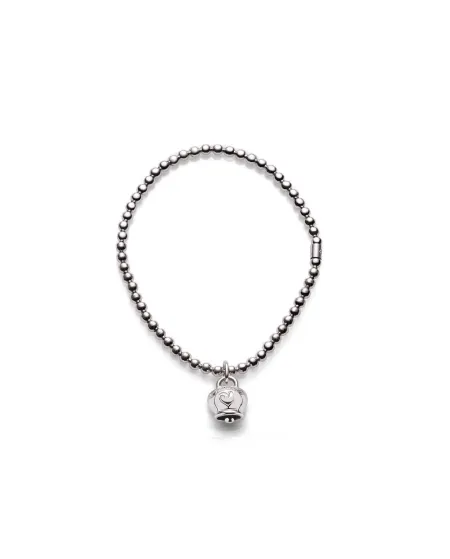 bracciale elastico in argento chantecler con campanella in argento