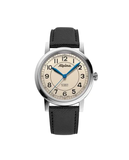 Orologio Alpina Heritage Beige con Cinturino in Pelle