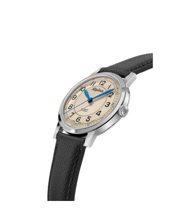 Montre Alpina Heritage beige avec bracelet en cuir
