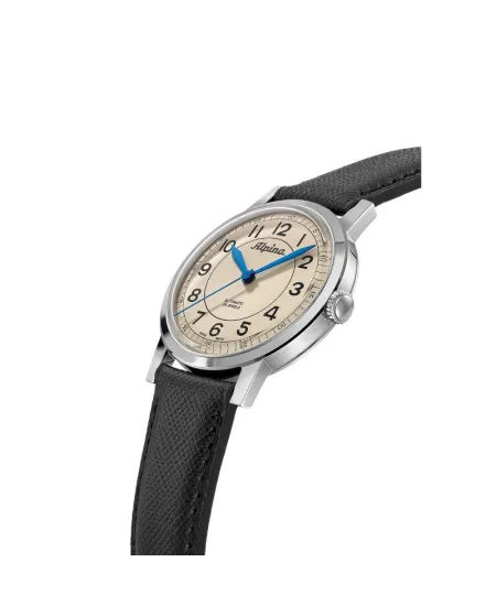 Alpina Heritage Beige Watch with Leather Strap