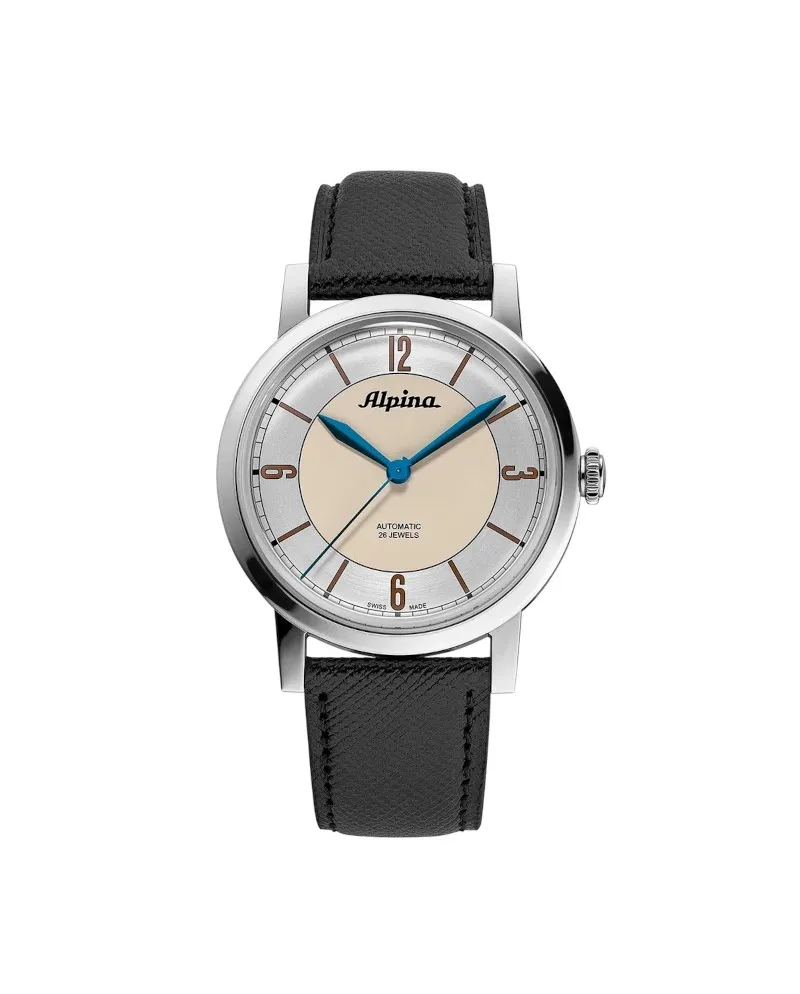 Alpina Heritage Beige Watch with Leather Strap