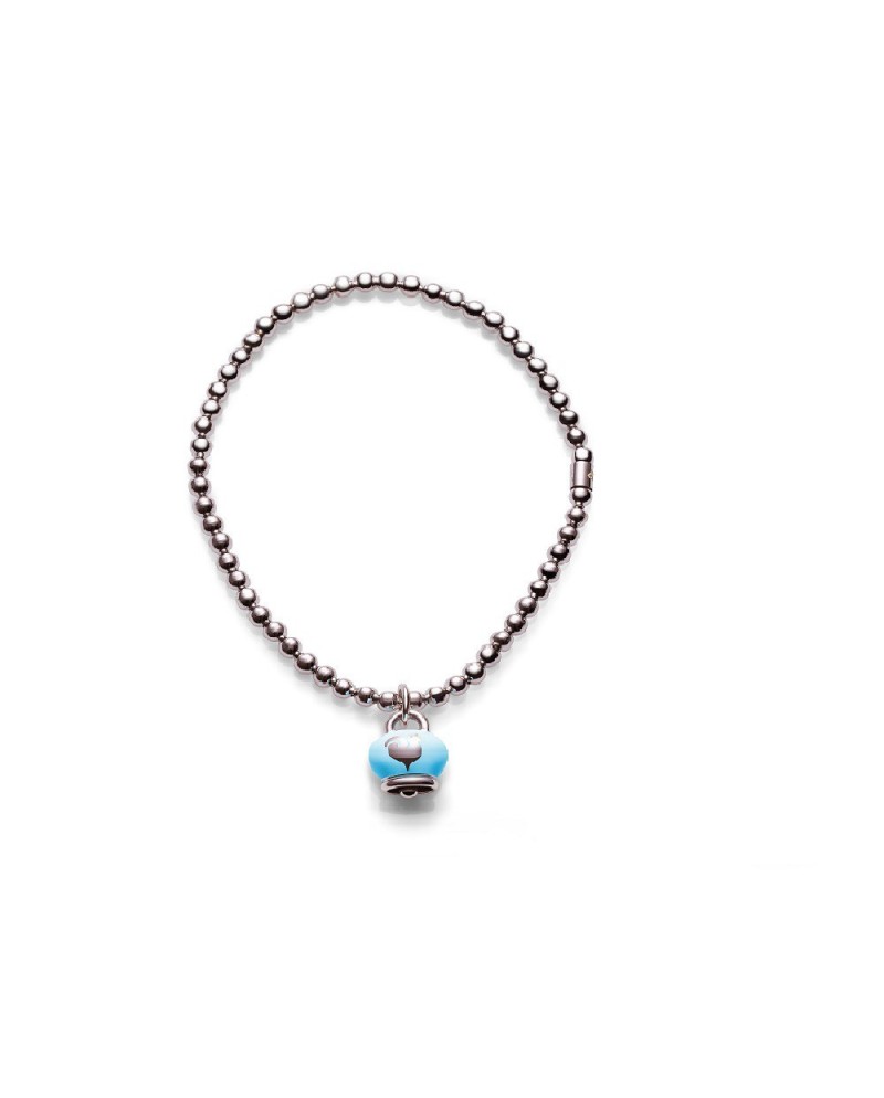 bracciale in argento chantecler con campanella in smalto turchese