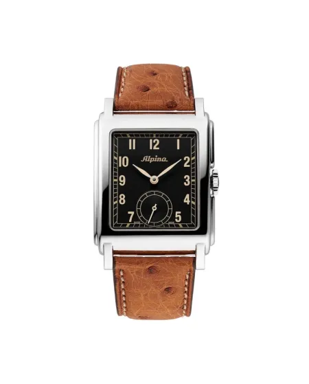 Alpina Heritage Carrée Automatic 140 Years Black Leather Strap Watch