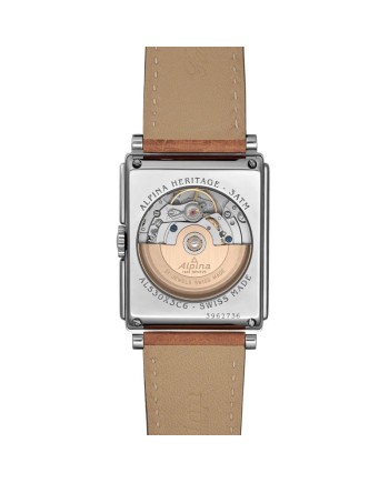 Alpina Heritage Carrée Automatic 140 Years Black Leather Strap Watch