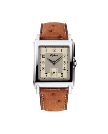 Orologio Alpina Heritage Carrée Automatic 140 Years Beige con Cinturino in Pelle