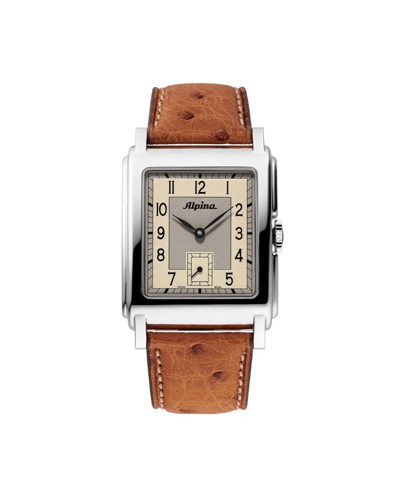 Alpina Heritage Carrée Automatic 140 Years Beige Leather Strap Watch