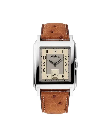 Alpina Heritage Carrée Automatic 140 Years Beige Leather Strap Watch