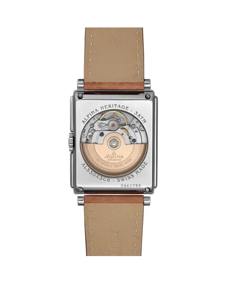 Alpina Heritage Carrée Automatic 140 Years Beige Leather Strap Watch