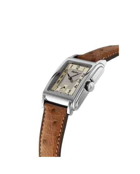 Alpina Heritage Carrée Automatic 140 Years Beige Leather Strap Watch