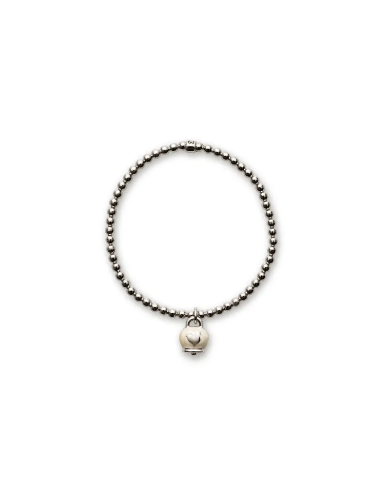 Chantecler silver bracelet with white enamel bell