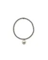 Bracelet Chantecler en argent avec grelot en émail blanc