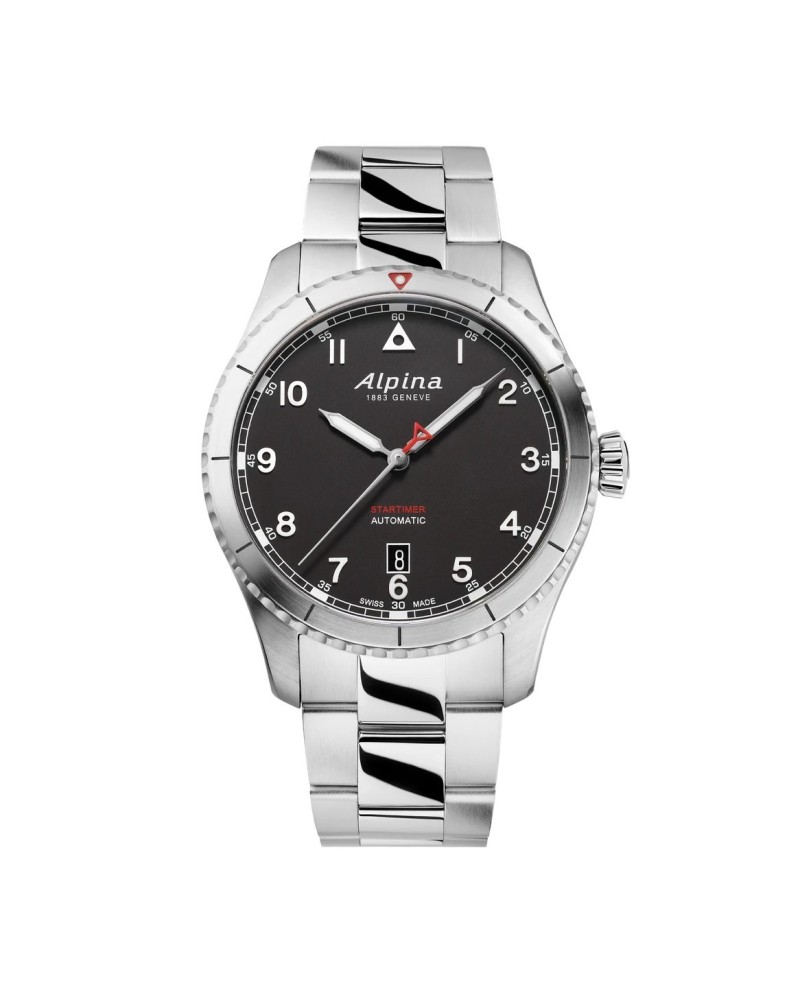 Alpina Pilot Startimer Automatic Watch Black with Steel