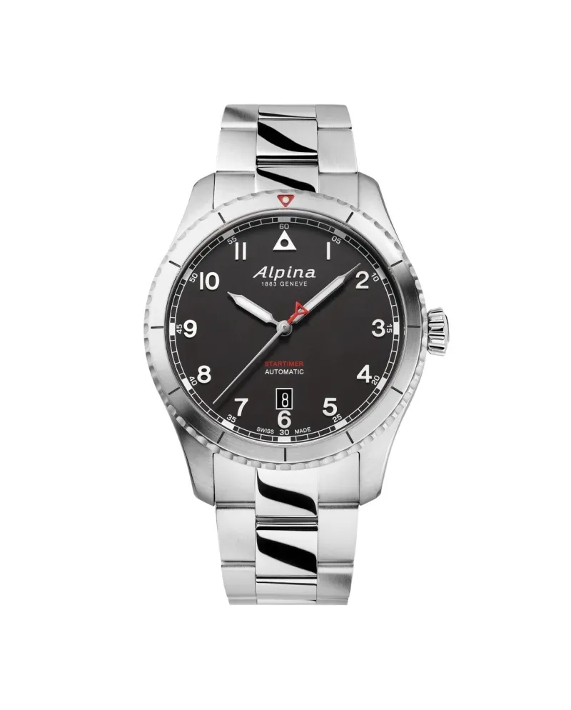 Montre automatique Alpina Pilot Startimer noire avec acier