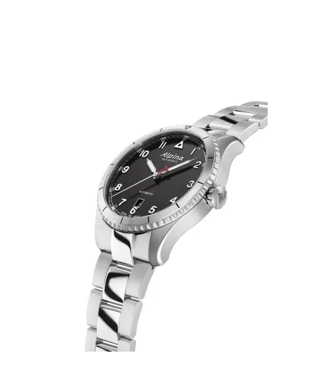 Alpina Pilot Startimer Automatic Watch Black with Steel