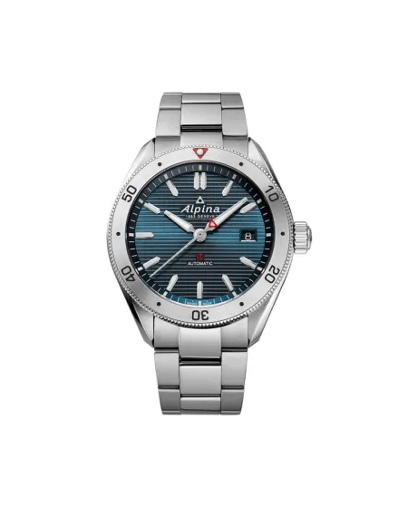 Alpina Automatic Blue Watch with Steel Strap