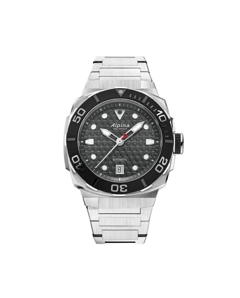 Montre automatique Alpina Seastrong Diver Extreme noire avec bracelet en acier