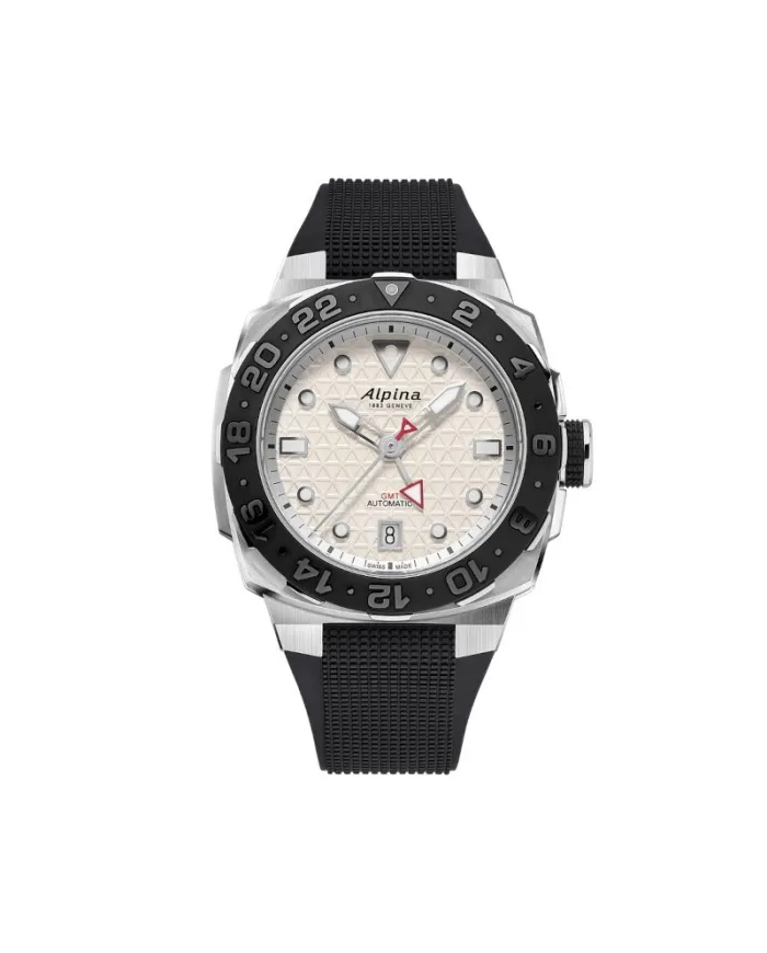 Orologio Alpina Seastrong Diver Extreme Automatic GMT Bianco con Cinturino in Caucciù