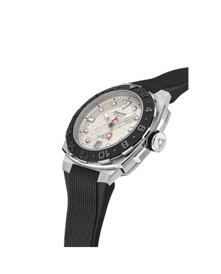 Orologio Alpina Seastrong Diver Extreme Automatic GMT Bianco con Cinturino in Caucciù