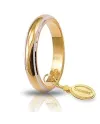 Fede Nuziale Unoaerre Classica in Oro Giallo con Bordi Bianchi Rodiati 5 Grammi