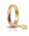 Unoaerre Classic Wedding Ring in Yellow Gold with Rhodium-Plated White Edges 5 Grams