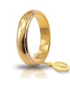 Unoaerre Classic Wedding Ring in Yellow Gold with Rhodium-Plated White Edges 7 Grams