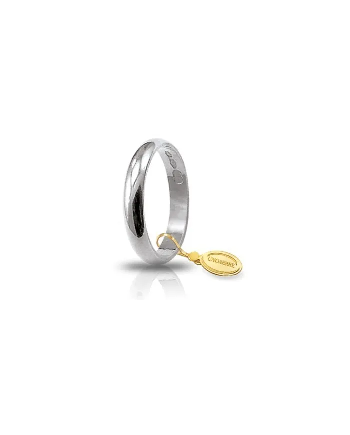 Unoaerre Classic Wedding Ring in White Gold 3 Grams