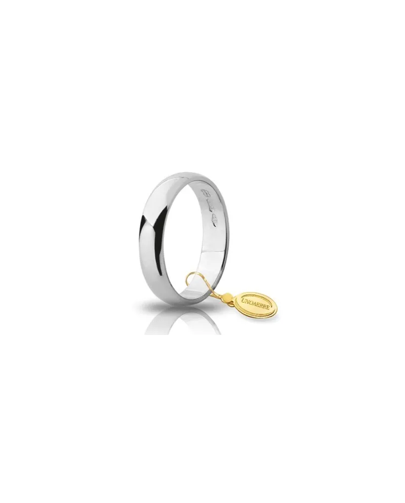 Fede Nuziale Unoaerre Larga in Oro Bianco 4 Grammi