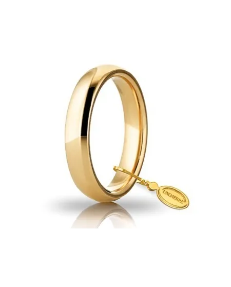 Fede Nuziale Unoaerre Comoda in Oro Giallo 4 mm
