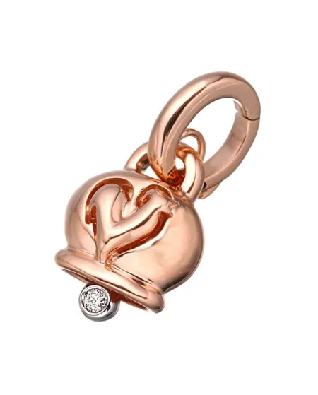 Ciondolo Chantecler Campanella piccola in oro rosa e diamante