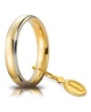 Fede Nuziale Unoaerre Comoda in Oro Giallo e Bianco 4 mm