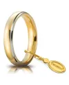 Fede Nuziale Unoaerre Comoda in Oro Giallo e Bianco 4 mm