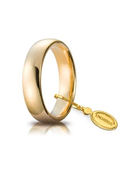 Fede Nuziale Unoaerre Comoda in Oro Giallo 5 mm