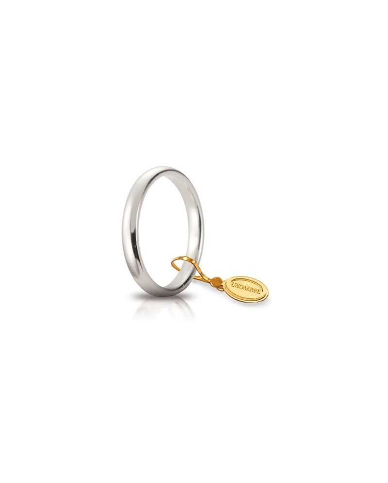 Fede Nuziale Unoaerre Comoda in Oro Bianco 3 mm