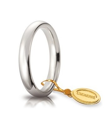 Fede Nuziale Unoaerre Comoda in Oro Bianco 3,5 mm