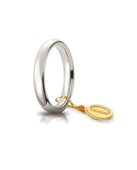 Unoaerre Comoda Wedding Ring in White Gold 3.5 mm