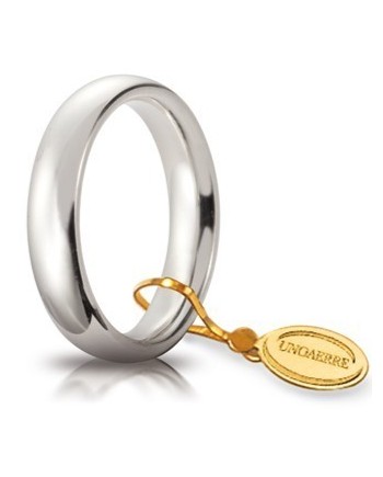 Alliance confortable Unoaerre en or blanc 4 mm